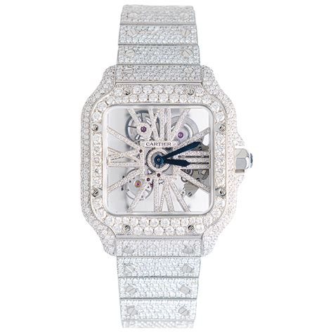 santos squelette cartier|cartier skeleton iced out price.